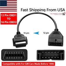 OBD1 to OBD2 16 Pin Adapter 12 Pin Converter Cable for GM Diagnostic Scanner