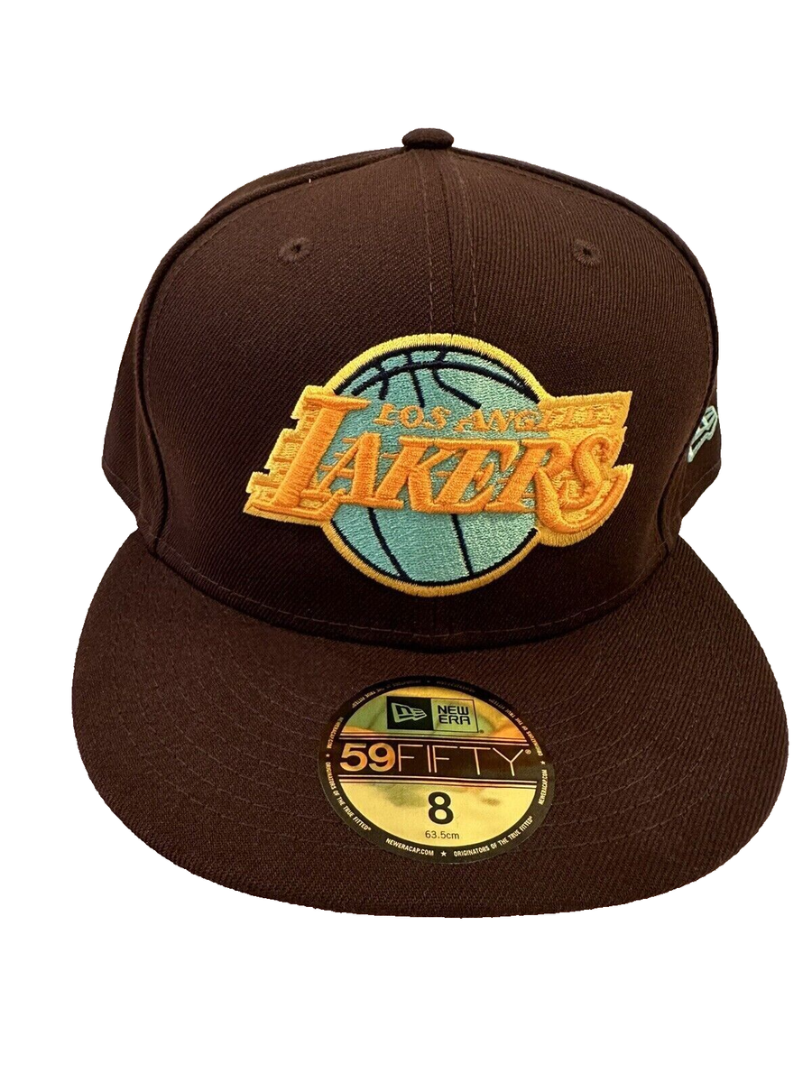 Los Angeles Lakers NBA Burnt Wood Brown New Era 59Fifty Fitted Hat