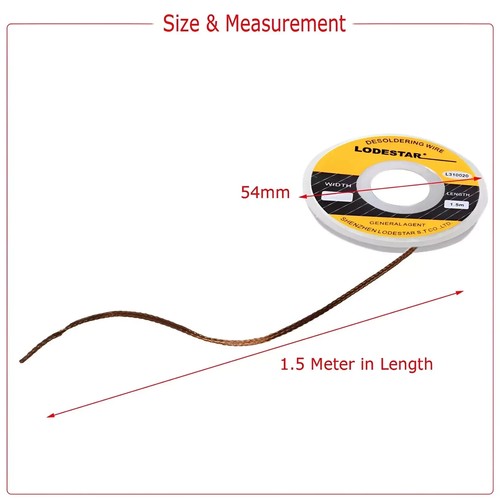 2.0mm Desoldering Braid Solder Remover Spool Copper Wick 5 ft 1.5m - Picture 2 of 2