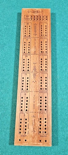 Wooden Cribbage Board Vintage Milton Bradley E.S. Lowe #1503 1974 board only