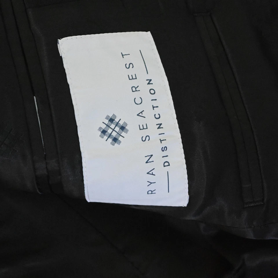 Ryan Seacrest 38R Brown Red Plaid Peak Lapel Mens Blazer Suit Jacket Sport Coat - Image 4 of 4