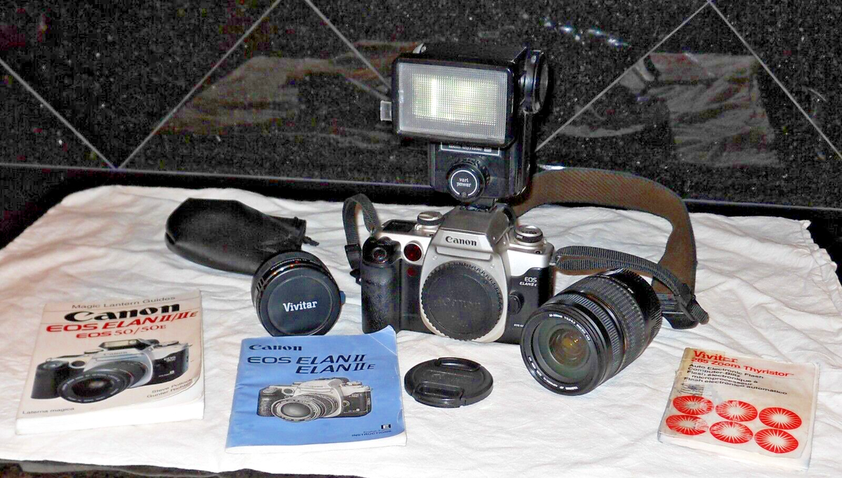 Canon EOS Elan IIE 35mm SLR Film Camera with 28-80 mm lens Kit for