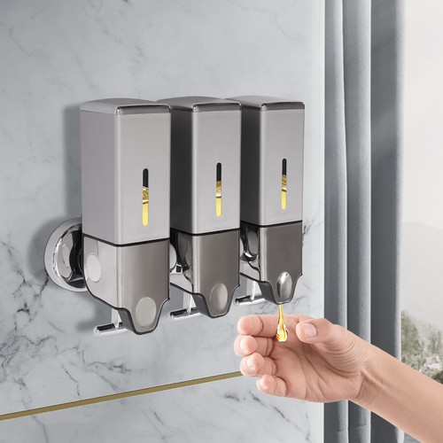 3IN1 Shampoo/ Soap Dispensers Triple WallMounted Shower Pump Dispenser Home Use eBay