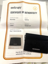 BURBERRY AUTHENTIC LEATHER CARD HOLDER/COA /NEW 