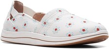 Clarks Women's Breeze Step Loafers White Floral Fabric 8 Wide
