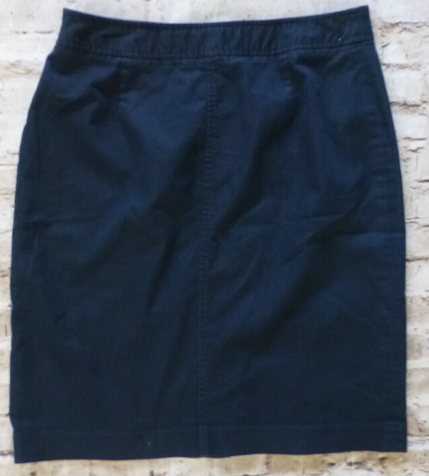Falda Pantology Para Mujer Talla 14 Damas Sólida Azul Marino Abotonada Modesta Foto 4 de 4