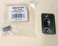 LOT OF 10 MINTCRAFT ANTIQUE NICKEL 298-6040 ROUND CORNER STRIKE PLATE