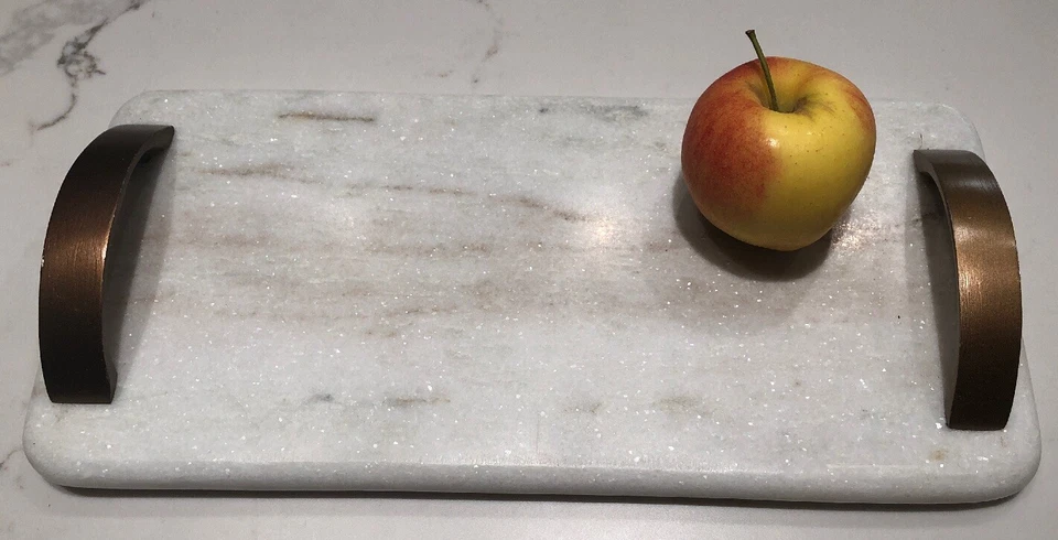 Marble Cheese Tray Rectangular with Handles Imax 95764 Lauren Tray - Image 4 of 4