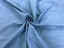 Chambray Fabric Cotton Blue Lightweight Denim Look Summer Dressmaking Material