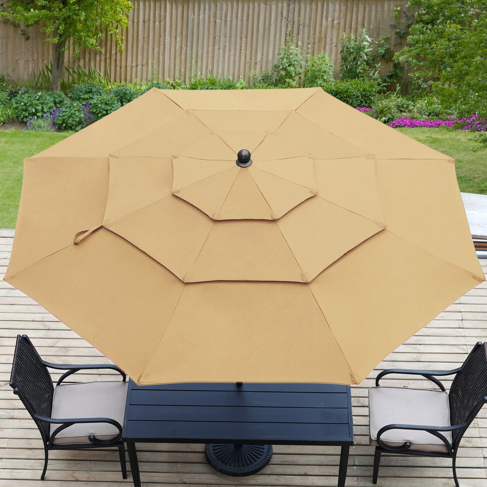 driscol tan patio umbrella Cantilever Inspired by the packable nature of 1800s campaign Tan - Patio Umbrellas -