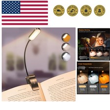 16 LED Rechargeable Book Light for Reading in Bed- Eye Caring 3 Color Tempera...