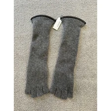 Carolina Amato Women's One Size Long Ribbed Cashmere Fingerless Gloves NWT