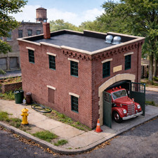 SMALL TOWN FIREHOUSE   1:64th S Scale WOOD KI...