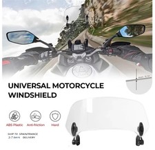 Motorcycle Motorbike Clip On Windshield Wind Screen Deflector Extension Spoiler