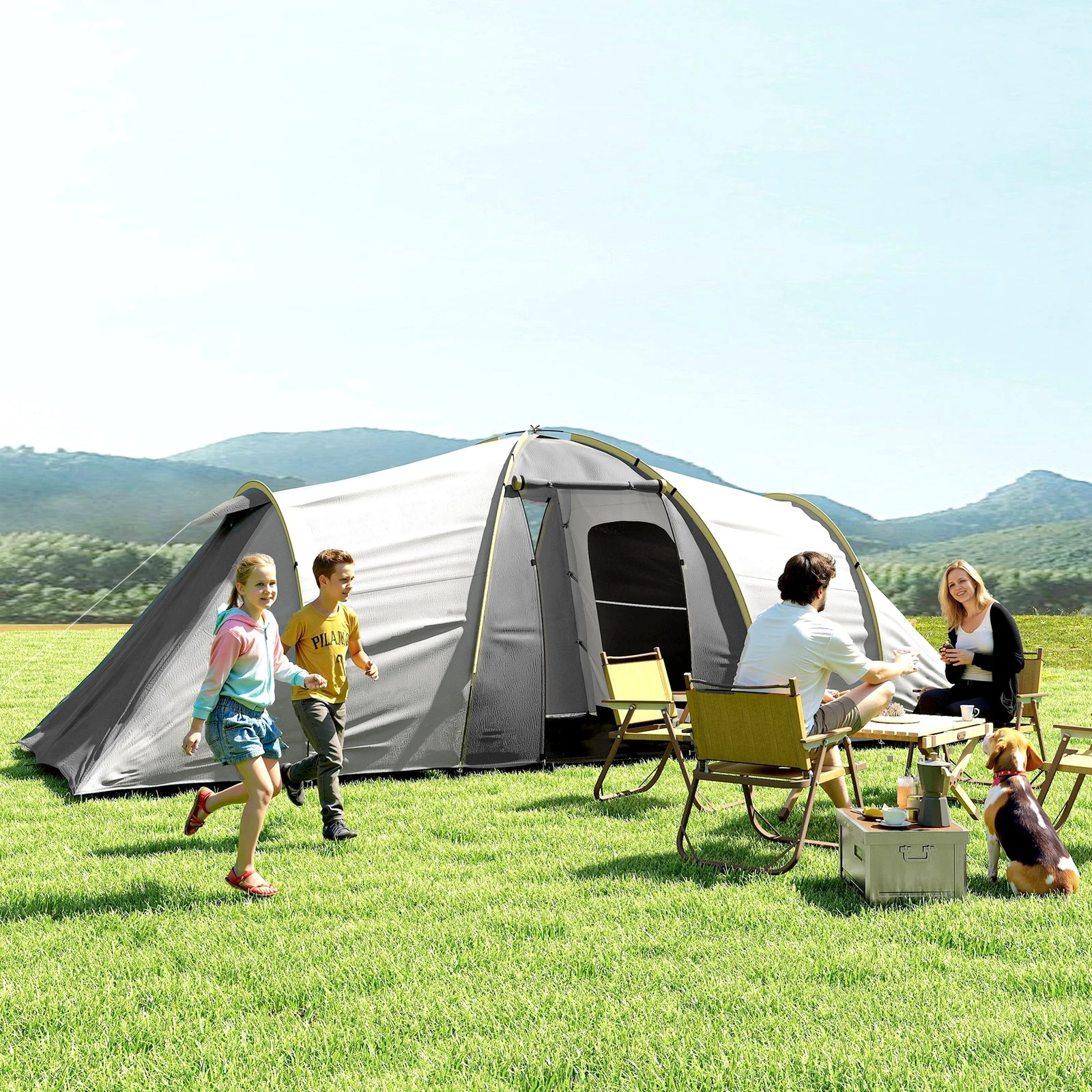 4-6 Man Tunnel Tent, Camping Tent with 2 Bedroom, Living Area and Porch
Opens in a new window or tab