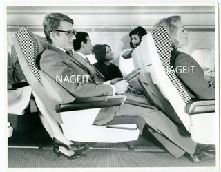 LARGE ORIGINAL BOAC STAMPED AIRCRAFT PHOTO BOAC VC 10 CABIN C1968