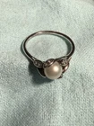 ORIGINAL PANDORA Pearl CZ Sparkling Leaves Ring Size 9, 925S Silver BEAUTIFUL