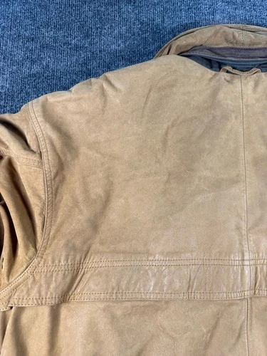 Vintage Timberland Leather Jacket Size L Brown Utility Field Coat image 19
