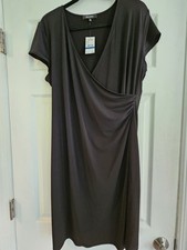 Nine West Black Faux Wrap Dress Size XL