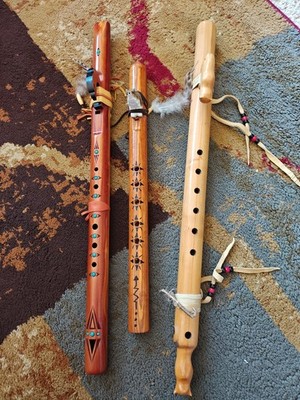 High spirit Native American Style Flute. Lot Of 3 but just 1 is high spirit