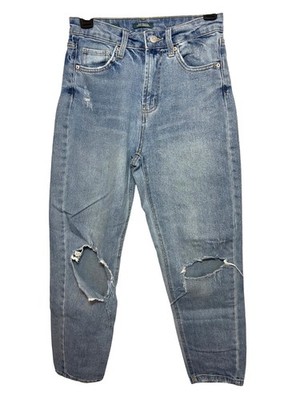 Wild Fable Women s Jeans 0 Blue High Rise Distressed Tapered 5-Pocket Y2K Loops