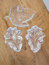 Studio Nova Lot de 3 * Bibelot à bonbons feuille d'érable et * Bibelot cendrier feuille * Transparent