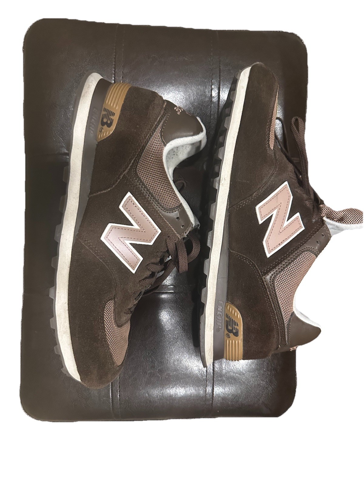 Men’s Size 12 New Balance 574 Classic Brown Suede
