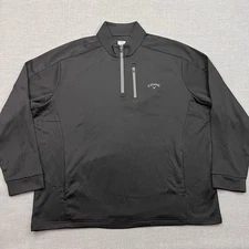 Callaway Sweater Mens 2XL Black 1/4 Zip Pullover Golf Performance Fleece