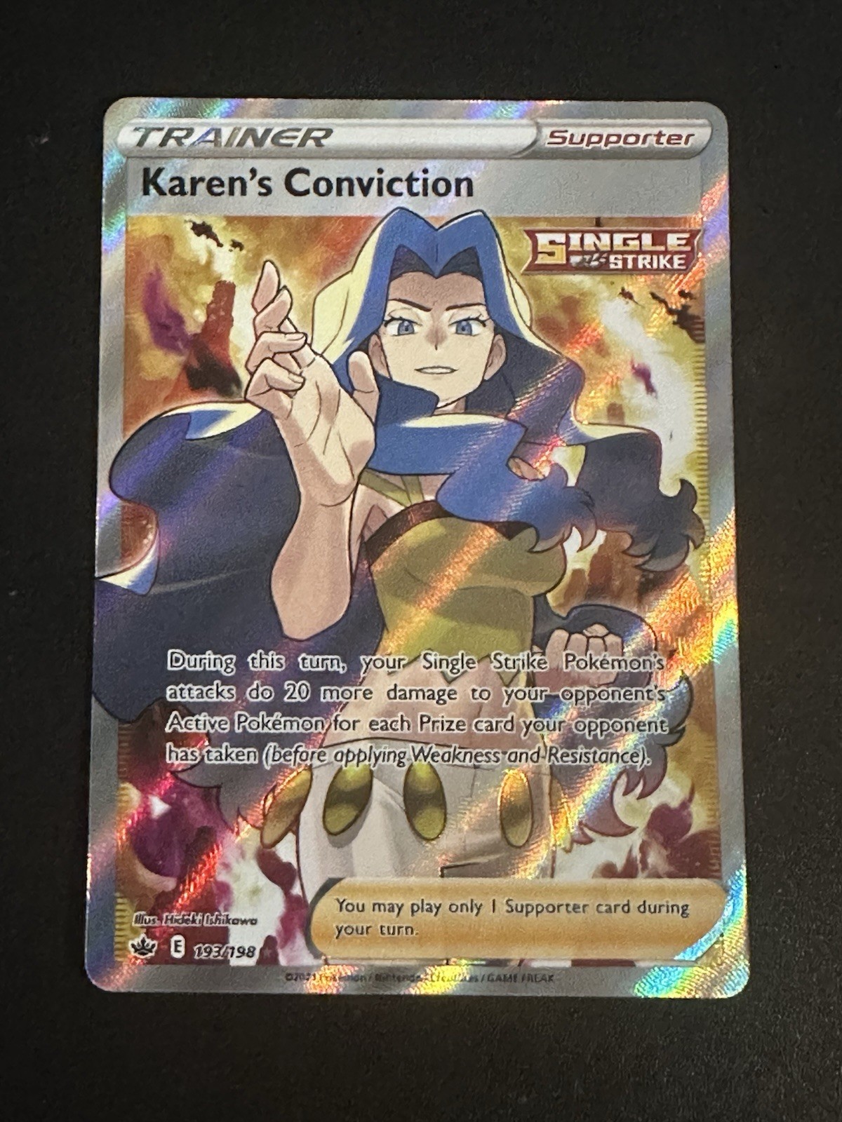 Karen's Conviction 193/198 Pokemon Chilling Reign Full Art Holo Near Mint