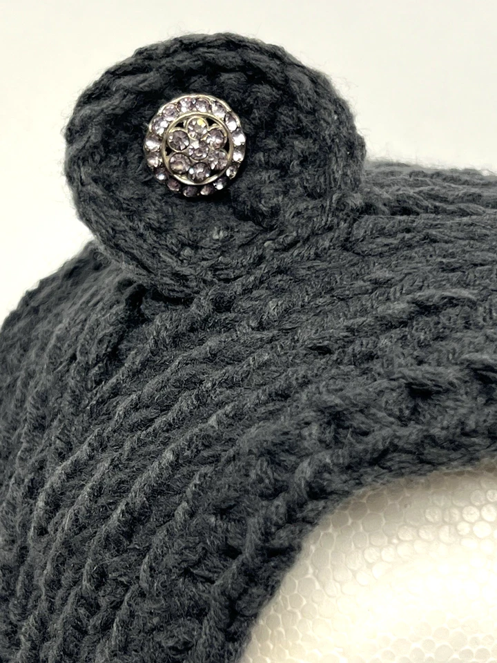 Diadema Calentador de Cuello NEGRO con Estrás OREJAS por CC Exclusives Envoltura para la Cabeza Nuevo con Etiquetas Nuevo Foto 4 de 4