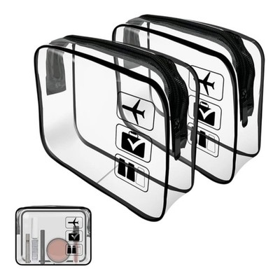 Klare Reise Kulturbeutel, 2er Pack TSA-zugelassen PVC Kosmetiktasche für Männer und Frauen,