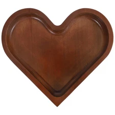 Solid Wood Love Candy Plate Heart Shaped Plates Serving Tray Food Dish
