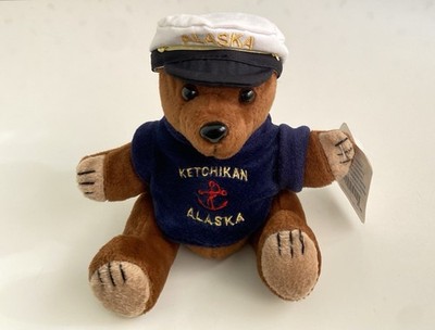 Alaska Friends brauner Teddybär weiches Plüschtier Alaska Hut & Ketchikan Alaska Top