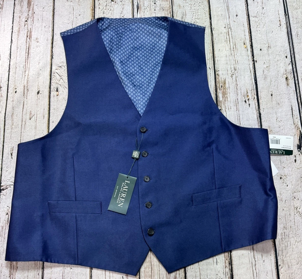 Lauren Ralph Lauren Suit Vest Mens 2XL Blue Hitchcock Classic NWT