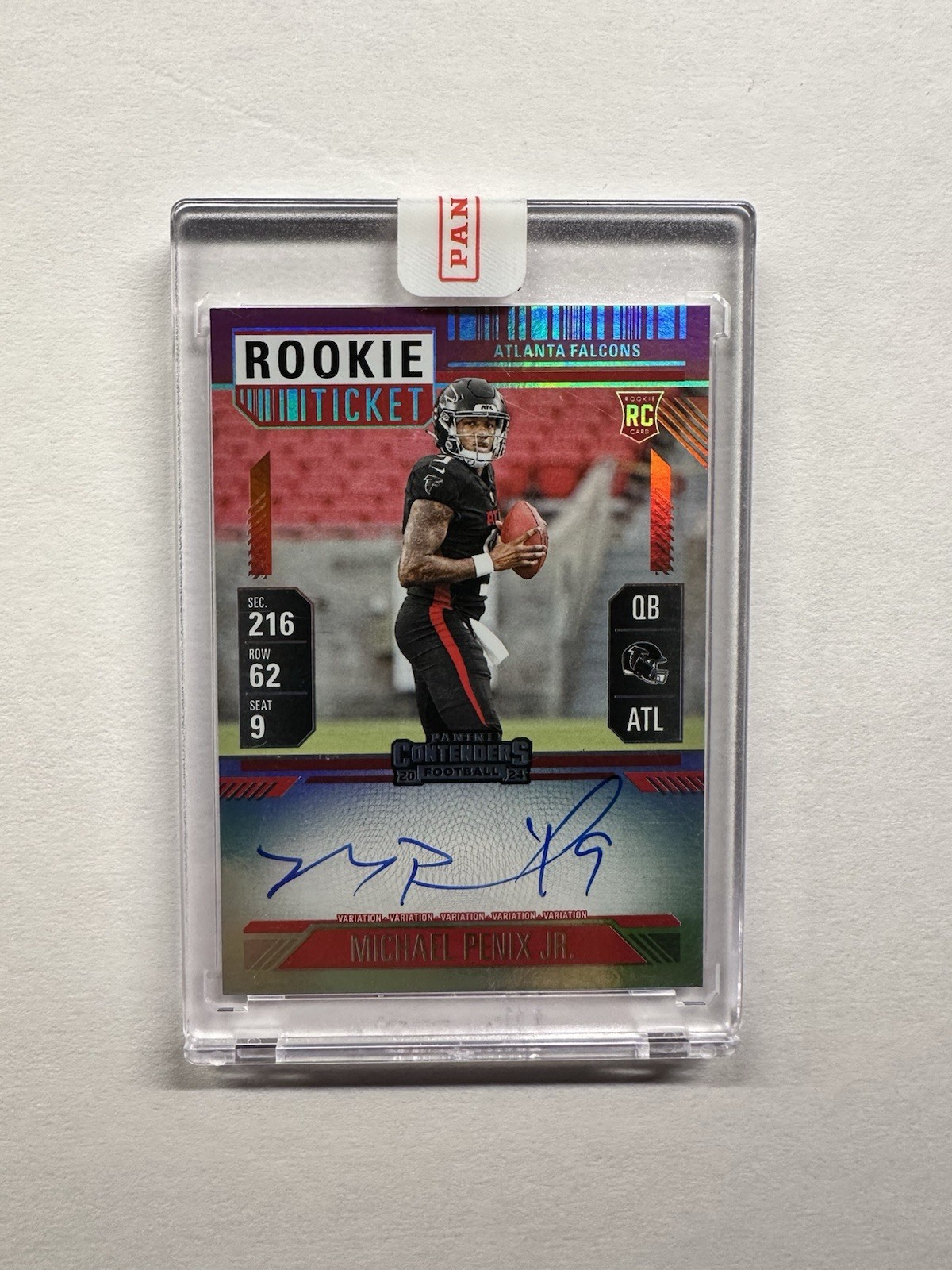 2024 Contenders Michael Penix Jr Rookie Ticket Red Zone Variation Auto FOTL