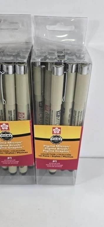 SAKURA Pigma Micron Black Ink  , No Bleed Pens, 16 Pack