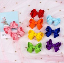 30 Colors 6 Inch Hair Bows for Girls Grosgrain Ribbon Bows Hair Clip