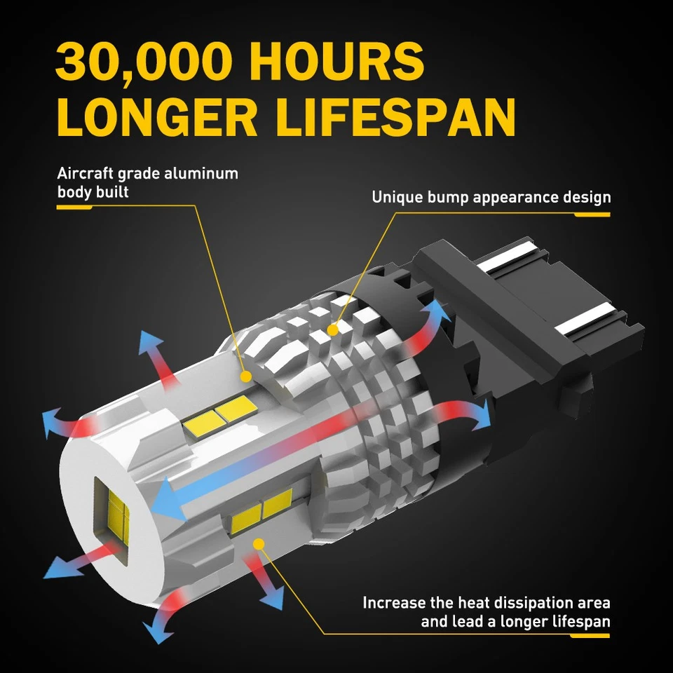 3157 3156 T10 T15 LED Backup Reverse Light Bulbs For Ford F-150 F-250 F-350 F450 - Image 3 of 4