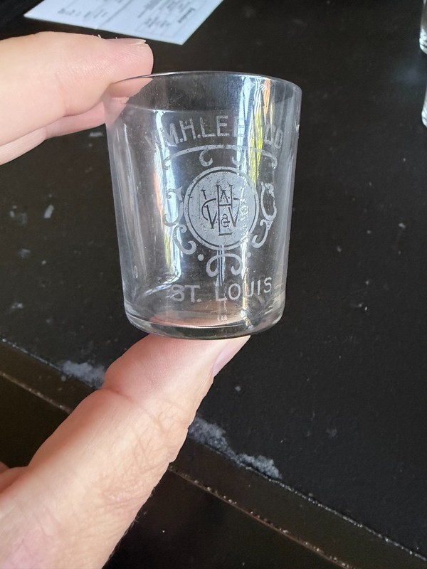 Wm A Lee Whiskey etched glass ST LOUIS MO Missouri pre prohibition rye  TOUGH