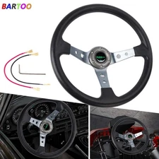 Steering Wheel 350mm 14inch Deep Dish 6 Bolt with Horn Button Racing