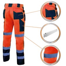 Produktbild von Nitras Warnschutz Arbeitshose 7571 – Bundhose Gelb/orange Größen 46-60 Mit Reflexstreifen