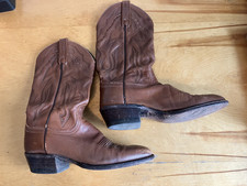 Lucchese 2000 Women's 12 " Brown Tooled Leather Cowboy Boots T3097R4 Size 8 D