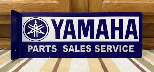 Yamaha Parts Sales Service Flange Sign Motorcycle ATV Vintage Style Wall Decor