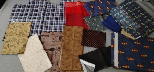 Over 4 Lbs Of Random Scrap Fabric Material Cut Up Pieces Lengths or Squares - Picture 11 of 16