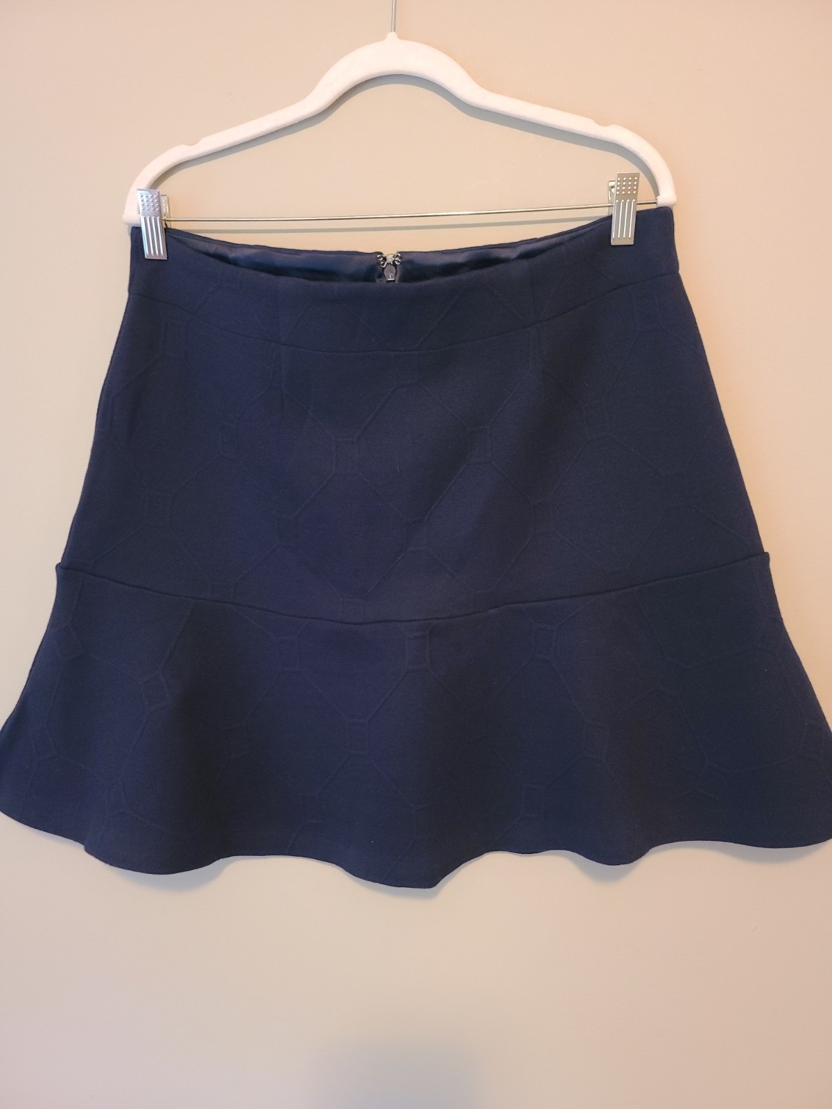 Tommy Hilfiger Skirt Womens Large Navy Blue Ruffle Hem Flare Knit