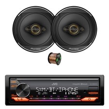 JVC KD-X380BTS Marine USB Bluetooth AM/FM Receiver, 2x 6.5" 350W Speakers w/Wire