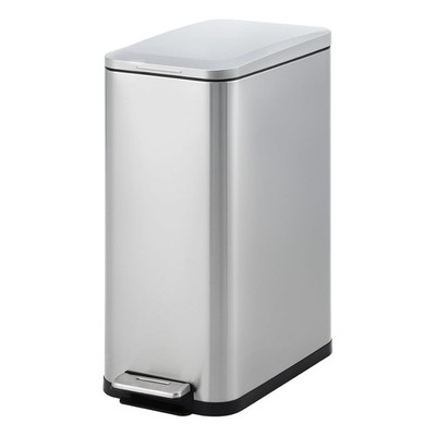 13Gal Step Trash Can Stainless Steel Kitchen Garbage Bin Fingerprint-Resistant 