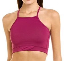 Free People NWT Purple In the Saddle S Cami Halter Yoga Crop Tank Athletic #414