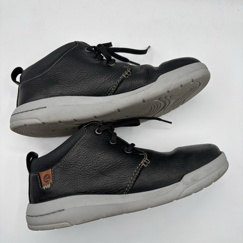 Clarks Driftway Mid Chukka Boots Shoes Men’s 9 Black Leather Casual Comfort - Picture 2 of 9