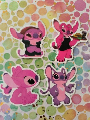 Sticker Aufkleber Papier Disney Stitch Pink Rosa 4 Stück zum Sammeln